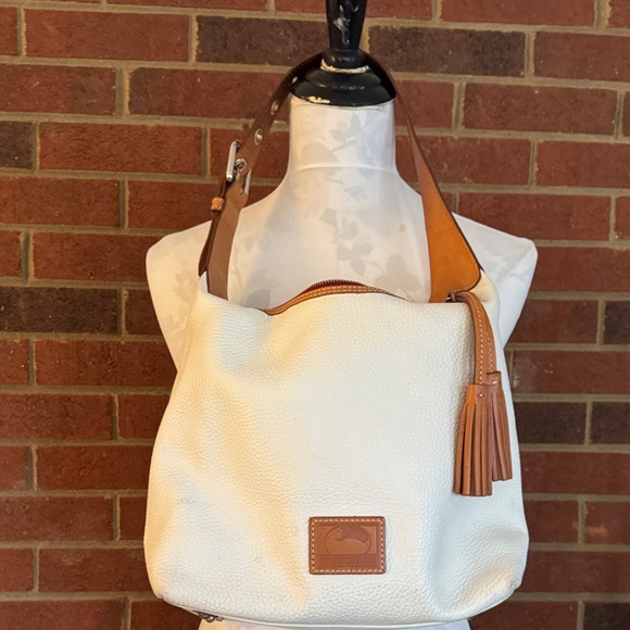 Dooney & Bourke Handbags - Dooney & Bourke Cream and Tan Shoulder Bag
